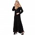 Layered printed abaya- black-multi Layered printed abaya- black-multi